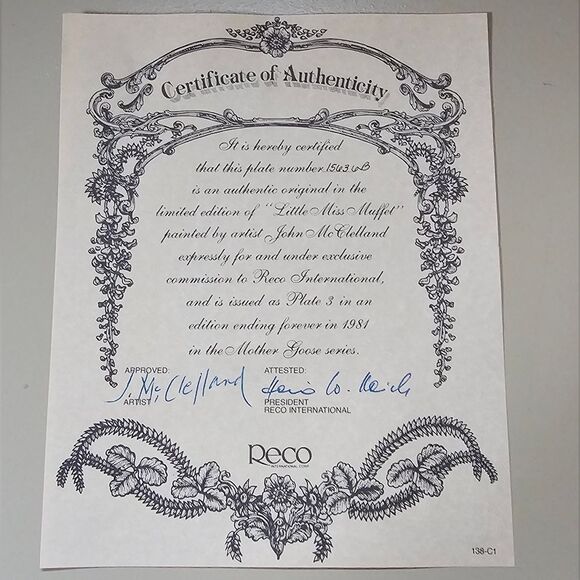 Vintage Little Miss Muffet Decorative Plate | John McClelland - Picture 3 of 4